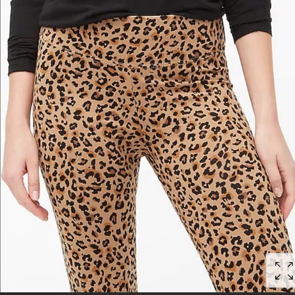 J.Crew Cropped Everyday Leggings Size S Gold Leopard Brown Black Item #AL017 - Picture 2 of 10